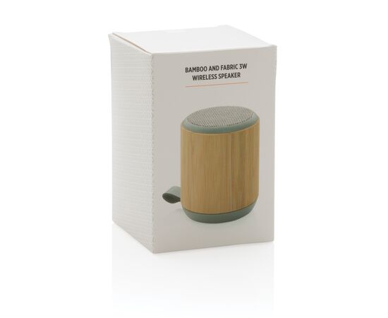 Bamboe en fabric 3W draadloze speaker Bruin - XD Collection P329.379