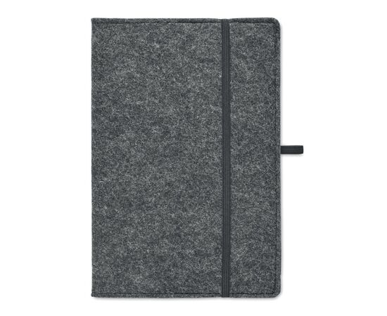 DIN A5 Notizbuch RPET-Filz Dunkelgrau -  MO2093-15