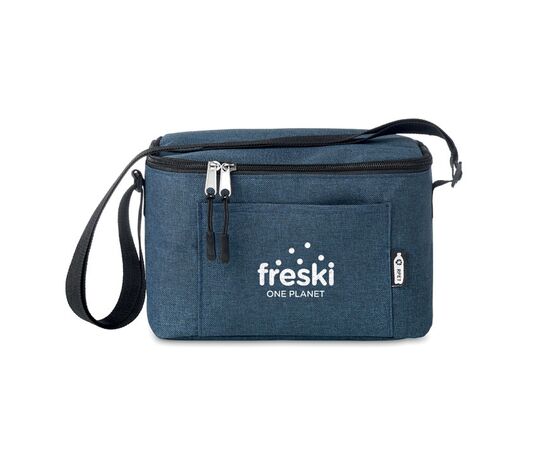 600D RPET Cooler bag for cans Blue -  MO6150-04