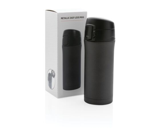 Mug à verrouillage facile métallique mat Noir - XD Collection P432.761