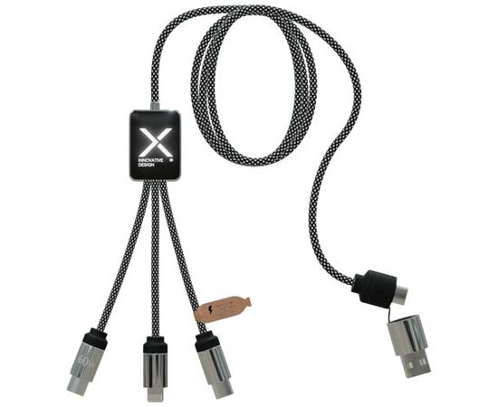SCX.design C33 60W Typ C Ladekabel mit doppeltem Leuchtlogo  Heather schwarz - SCX.design 1PX21390
