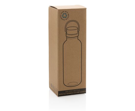 Bouteille 680ml en rPET RCS, couvercle en bambou Noir - XD Collection P433.261