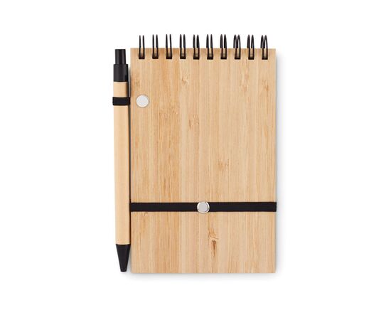 Set de bloc-notes A6 en bambou Noir -  MO6528-03