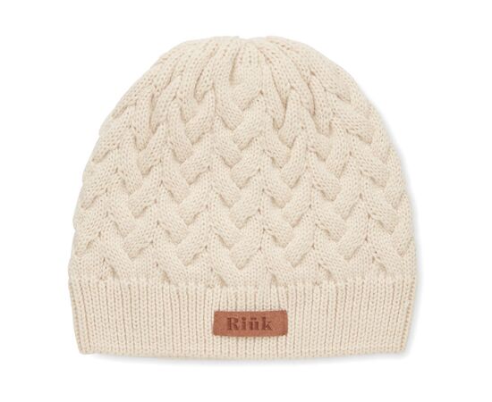 Gebreide muts van RPET Beige -  MO6659-13