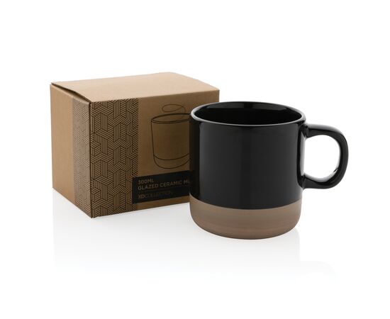 Geglazuurde keramische mok 360 ml Zwart - XD Collection P434.111