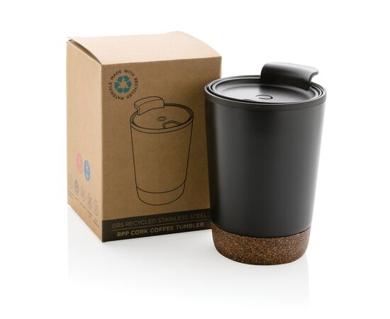 Tasse à café en liège et en acier inoxydable GRS Noir - XD Collection P435.071
