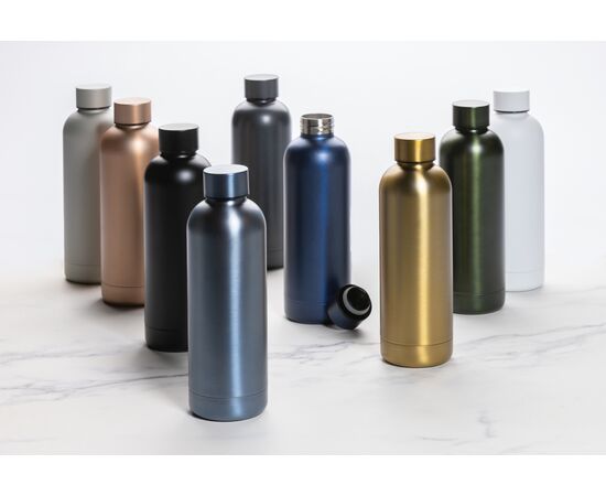 RCS gerecycled roestvrijstalen Impact vacuümfles Zwart - XD Collection P435.701