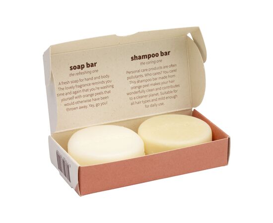 Unwaste Duopack Soap & Shampoo bar Oranje - Unwaste W37750