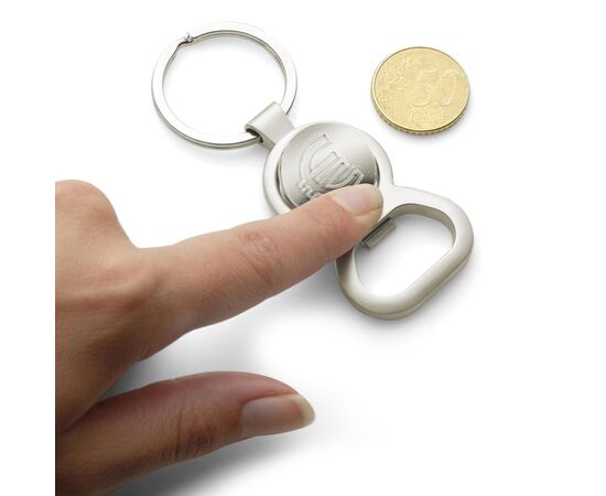 Porte-clés en métal avec décapsuleur Soren Argent -  2350.032