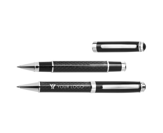 Schreibset aus Metall Ziva Schwarz -  3337.001