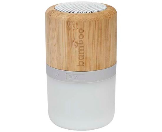 Aurea bamboo Bluetooth® speaker with light  Natural  - Unbranded 12415171