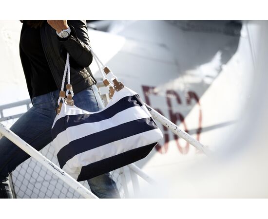 Sac de plage en polyester Christopher Bleu, Blanc -  5568.045