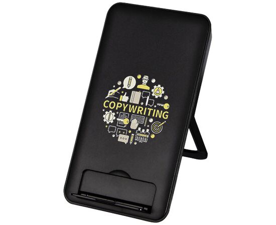 Loop 10 W draadloos oplaadstation met telefoonstandaard van gerecycled plastic Zwart - Unbranded 12420390