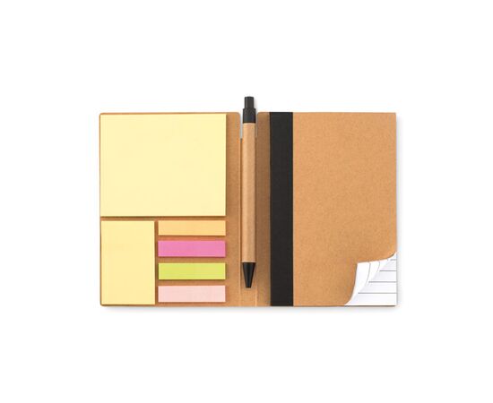 Carnet recyclé ligné et stylo Noir -  MO9213-03
