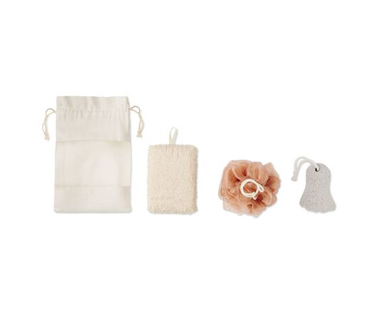 Bath set in cotton pouch Beige -  MO9872-13