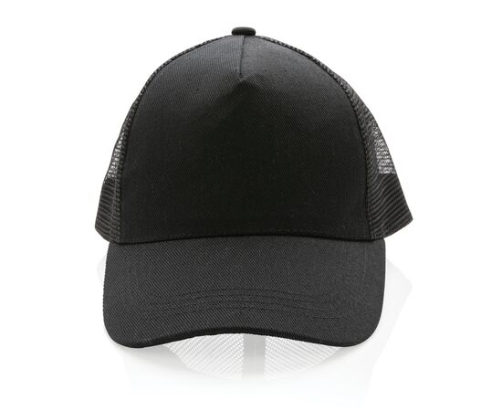Impact AWARE™ Brushed rcotton 5 panel trucker cap 190gr Black - XD Collection P453.351