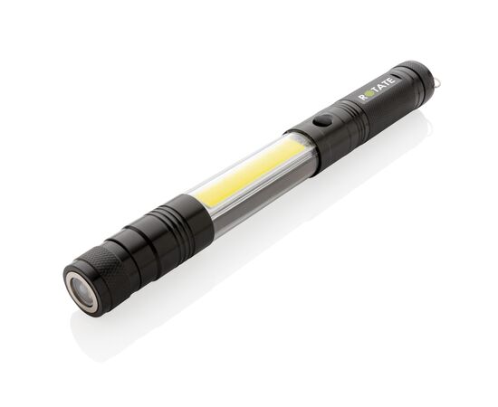 Uitschuifbare zaklamp met COB Zwart - XD Collection P513.891
