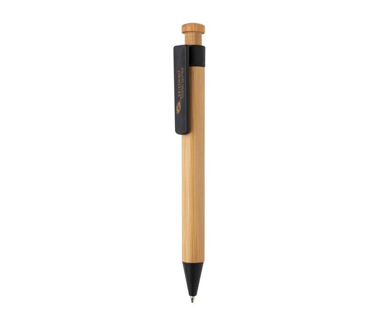 Bamboo pen with wheatstraw clip Black - XD Collection P610.541