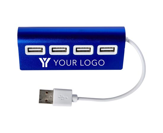 Hub en aluminium de 4 ports USB Leo Noir -  7737.001