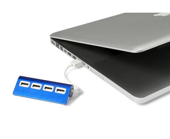 Hub en aluminium de 4 ports USB Leo Noir -  7737.001