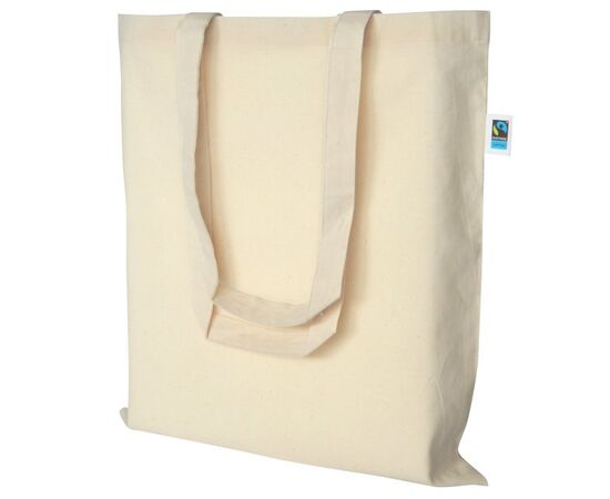 Sac en coton Fairtrade avec de longues poignées Écru - MultiGift Fairtrade 987513