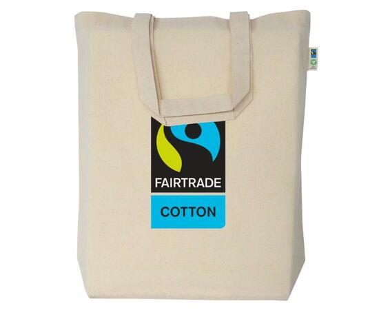 Fairtrade draagtas GOTS/OEKO-TEX® korte hengsels Ecru - MultiGift Fairtrade 997713