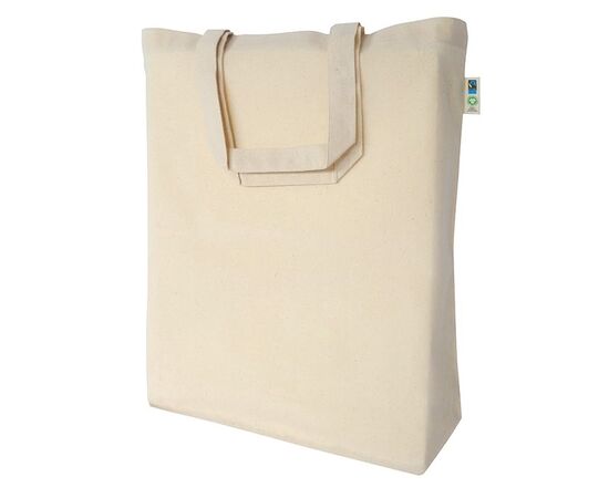Fairtrade draagtas GOTS/OEKO-TEX® korte hengsels Ecru - MultiGift Fairtrade 997713