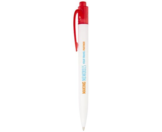 Thalaasa balpen van ocean bound plastic (zwarte inkt) Transparant rood, Wit - Marksman 10786121
