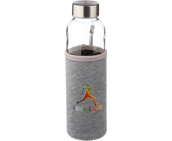 Glasflasche (500ml) mit einem Neoprenhülle Nika Grau -  9301.003