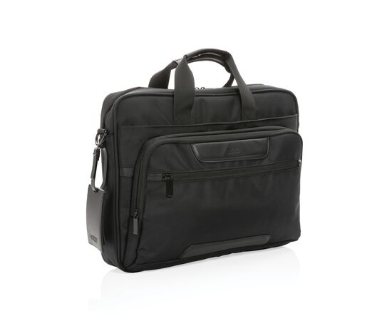 Swiss Peak AWARE™ RPET Voyager 15.6" laptop bag Black - Swiss Peak P732.101