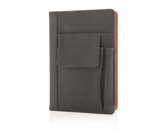 Carnet de notes avec pochette pour téléphone Noir - XD Collection P773.071