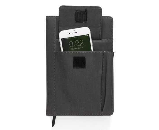 Carnet de notes avec pochette pour téléphone Noir - XD Collection P773.071
