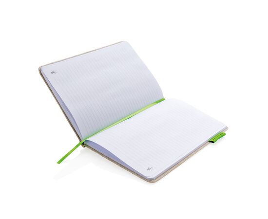 A5 jute katoen notitieboek Groen, Groen - XD Collection P773.943