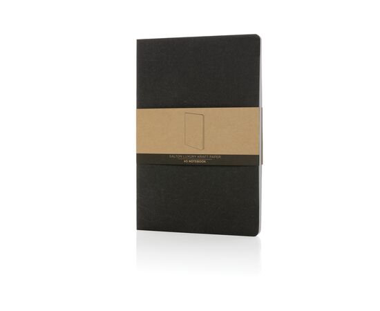 Salton A5 GRS gecertificeerd recycled papieren notitieboek Zwart - XD Collection P774.481