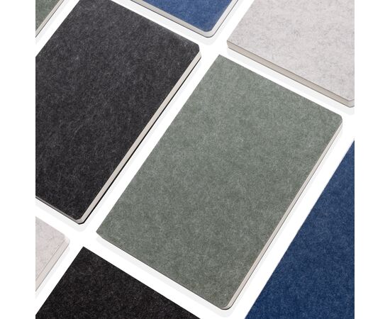 Phrase GRS-zertifiziertes A5-Notizbuch aus recyceltem Filz Schwarz - XD Collection P774.521