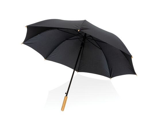 27" Impact AWARE™ RPET 190T Auto-Open Bambus-Schirm Schwarz - XD Collection P850.661