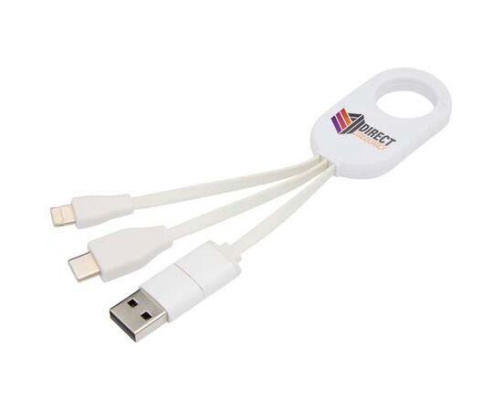Troop 4-in-1 recycled plastic charging cable White - Unbranded 12443501
