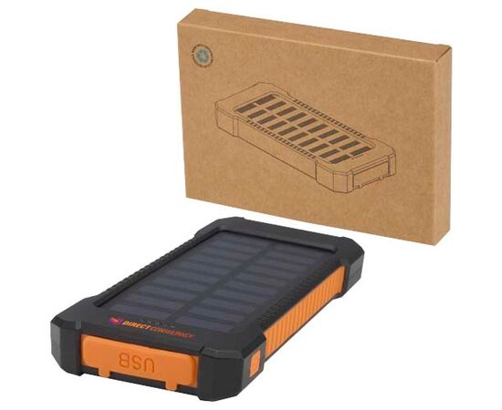 Altair 10 W 5000 mAh robuste Solar Powerbank aus recyceltem Kunststoff mit integrierter Taschenlampe Schwarz - Unbranded 12447190