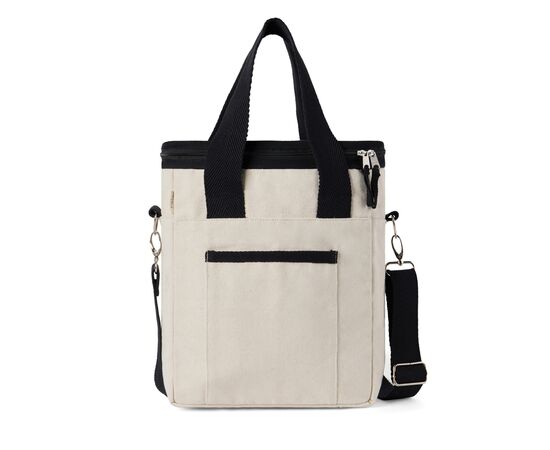 VINGA Volonne AWARE™ recycled canvas koeltas/tote Gebroken wit, Zwart - Vinga V422113
