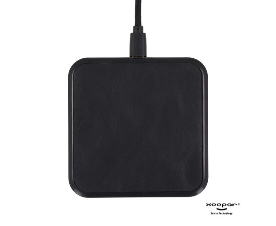 2259 | Xoopar Iné Wireless Fast Charger - Recycled Leather 15W Zwart - Xoopar LT41506-N0002
