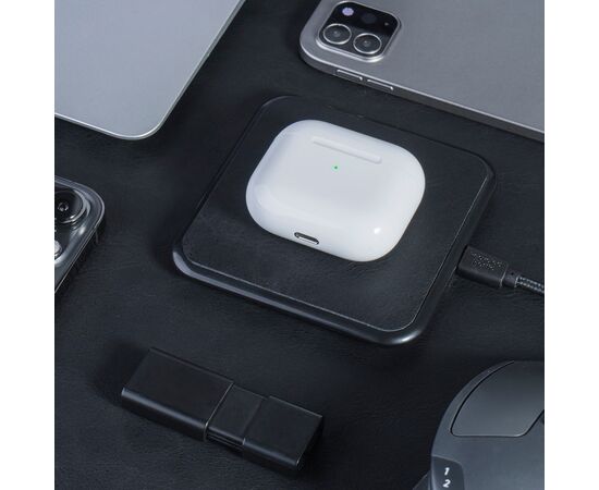 2259 | Xoopar Iné Wireless Fast Charger - Recycled Leather 15W Zwart - Xoopar LT41506-N0002