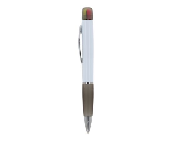 Balpen Hawaii met driekleurige tekstmarker Wit, Zwart -  LT81253-N0102