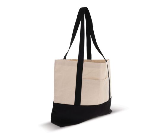 Strandtas katoenen canvas OEKO-TEX® 280g/m² 42x10x30cm Zwart -  LT95247-N0002