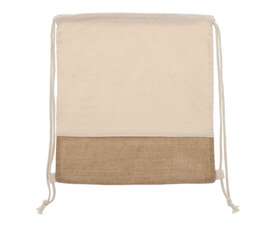 Trekkoord rugzak Jute met katoenen koorden 38x41cm Ecru -  LT95270-N0054
