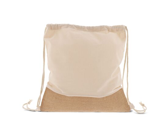 Trekkoord rugzak Jute met katoenen koorden 38x41cm Ecru -  LT95270-N0054