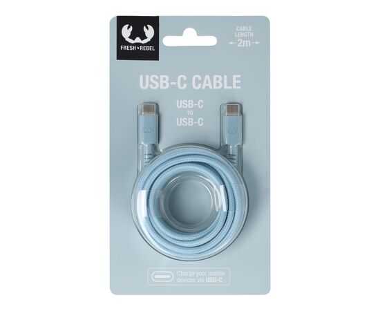 2UCC200 | Fresh 'Rebel USB-C to USB-C kabel 2.0m Pastel blauw - Fresh 'n Rebel LT49409-N0016