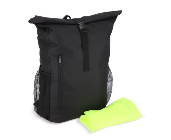 R-PET 600D Rolltop bicycle backpack 20L Black -  LT95351-N0002