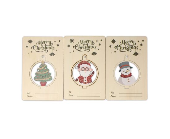 InSideOut Weihnachtsschmuck aus Holz 3er-Set Natur - InSideOut LT57400-N0094