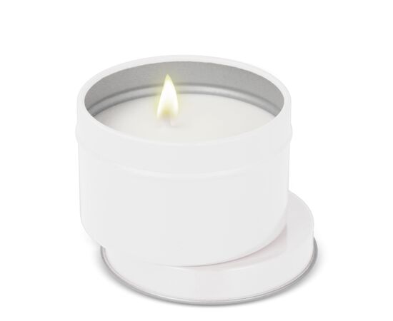 Kirtan plantaardige geurkaars in groot gerecycled blik Wit -  LT90741-N0001