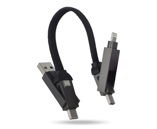 Câble multifonctionnel 4-en-1 OTG Porte-clés 60 W Noir -  LT95660-N0002